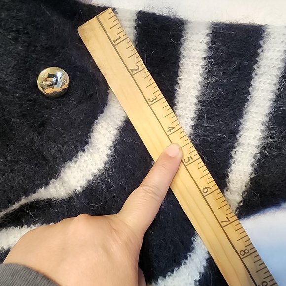 Sezane Women TRUDY JUMPER Navy / Ecru, S, Mohair Merinowoll Blend, Classic - Picture 14 of 15